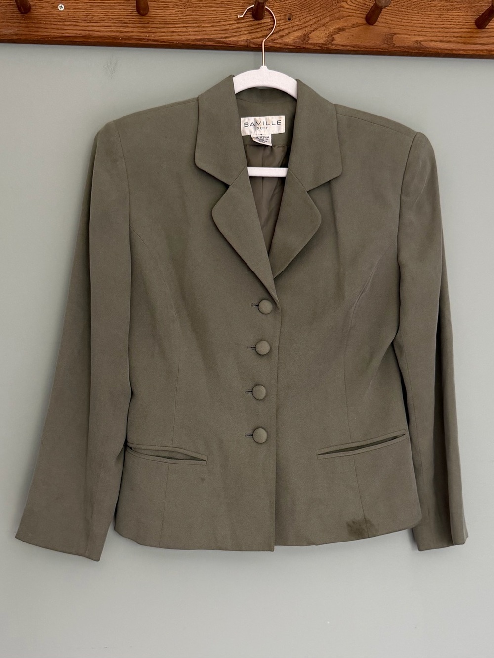 Vintage Saville 100% Silk Tailored Lightweight Button Front Suit Blazer Jacket